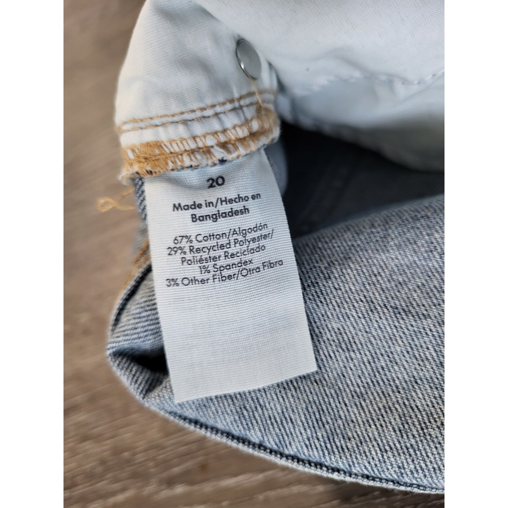 New Wide Leg Mid Rise Star Patch Denim Jeans No Boundaries Sz 20 - Picture 7 of 8